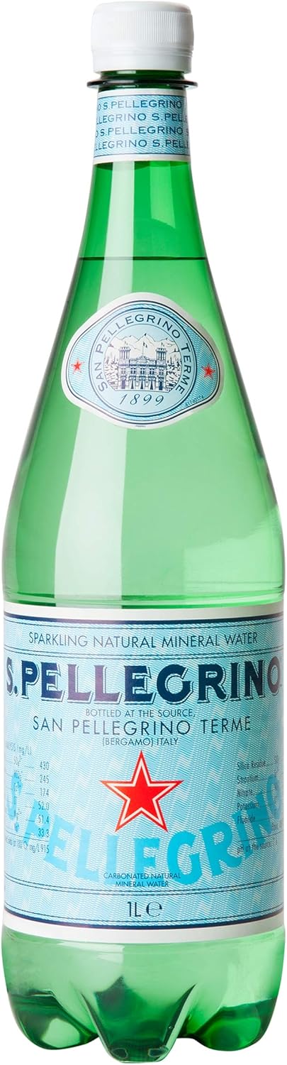 italian mineral water in glass bottles