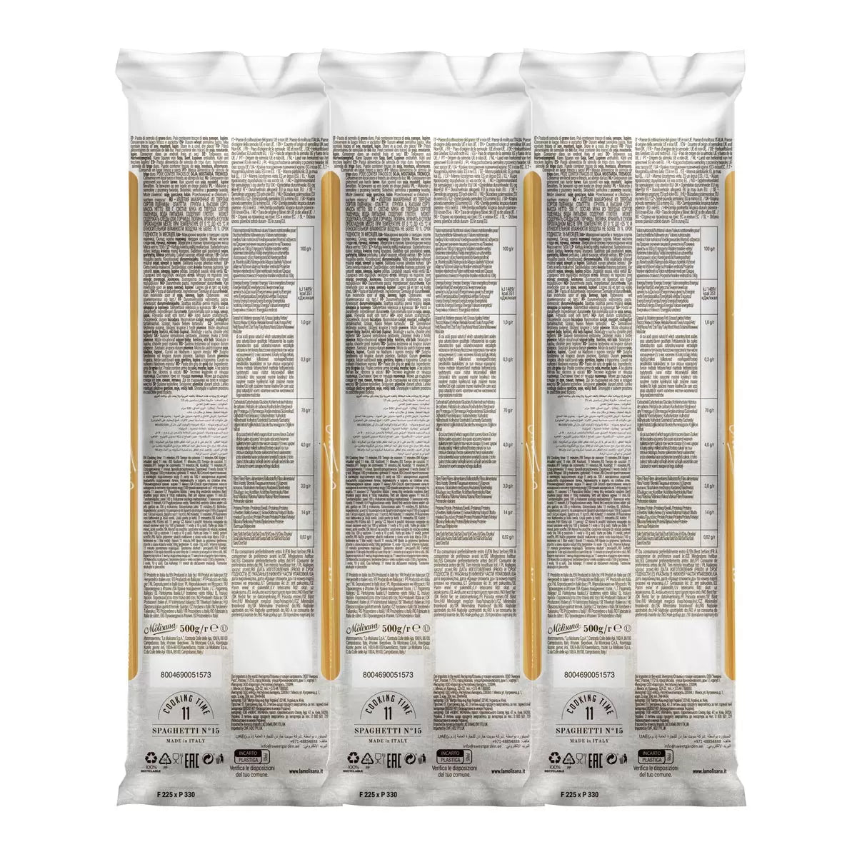 Classic Italian durum wheat spaghetti pasta pack
