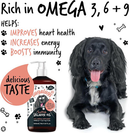 Salmon oil supplement to relieve itchy skin in dogs and cats