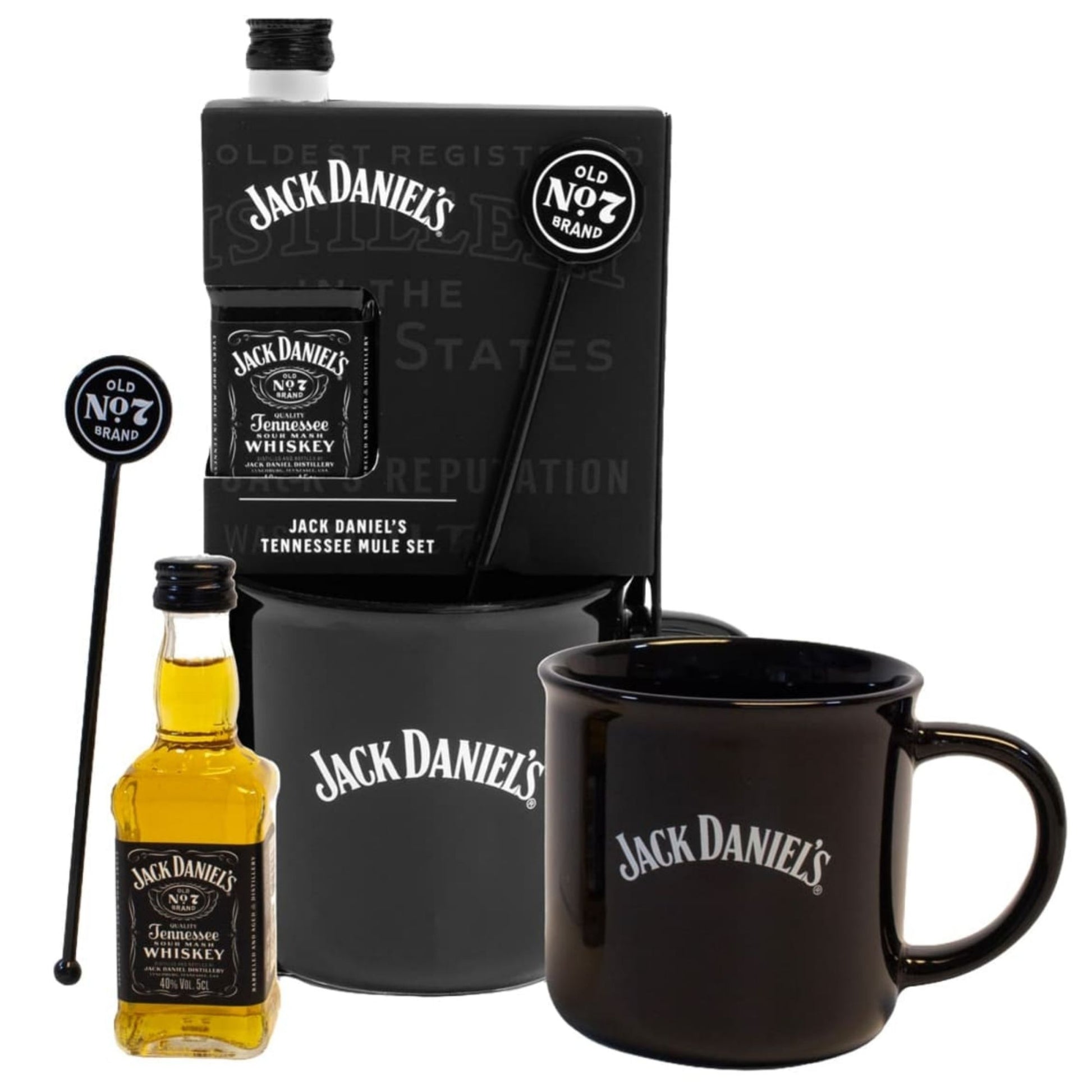 Jack Daniel's Cup and Stirrer Gift Set with 5cl miniature
