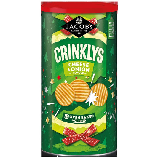 Jacob’s Crinklys Cheese & Onion 200g savoury snack pack