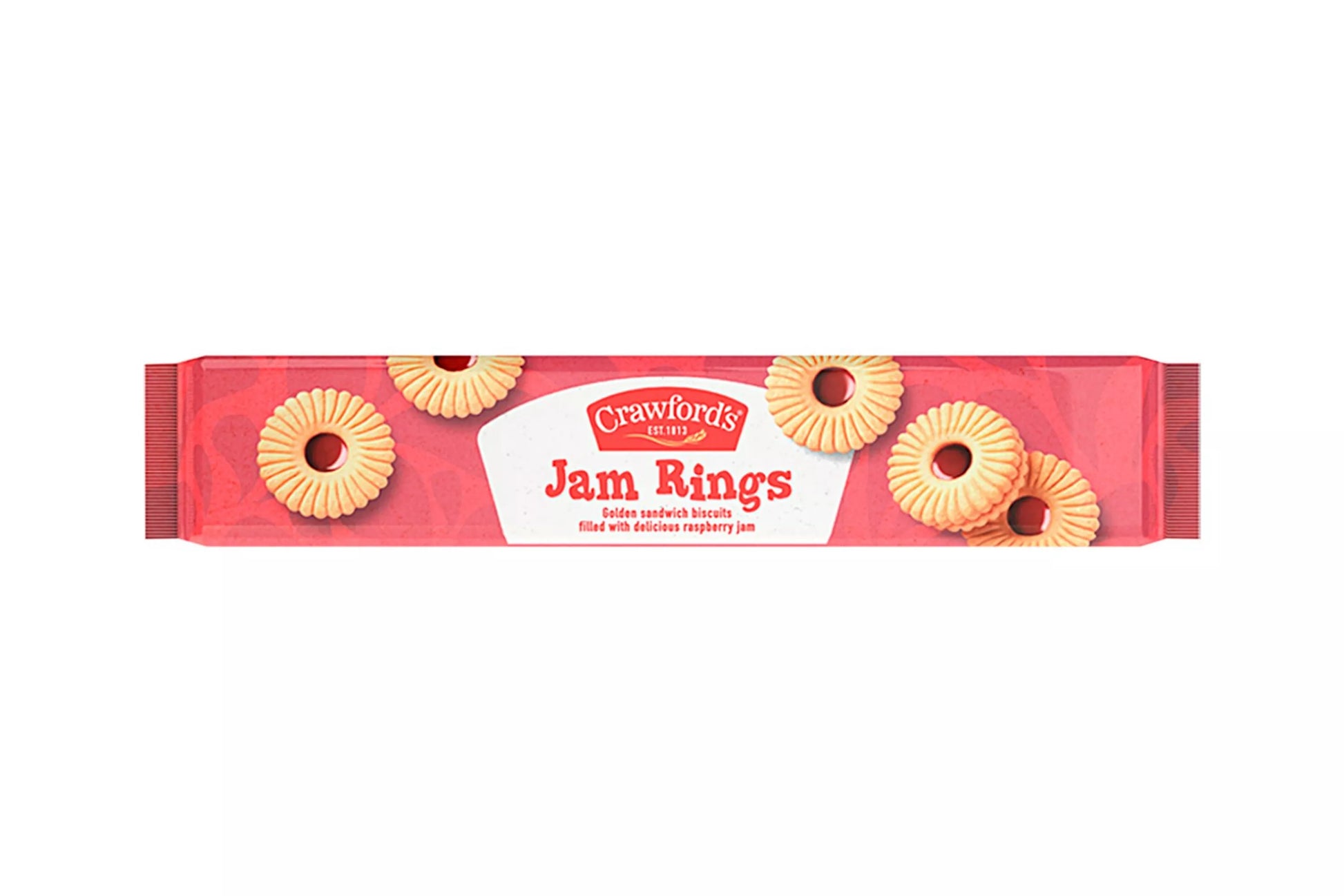 Golden sandwich biscuits with jam filling