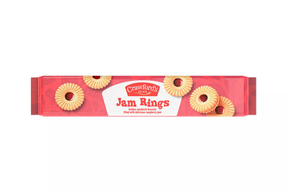 Golden sandwich biscuits with jam filling