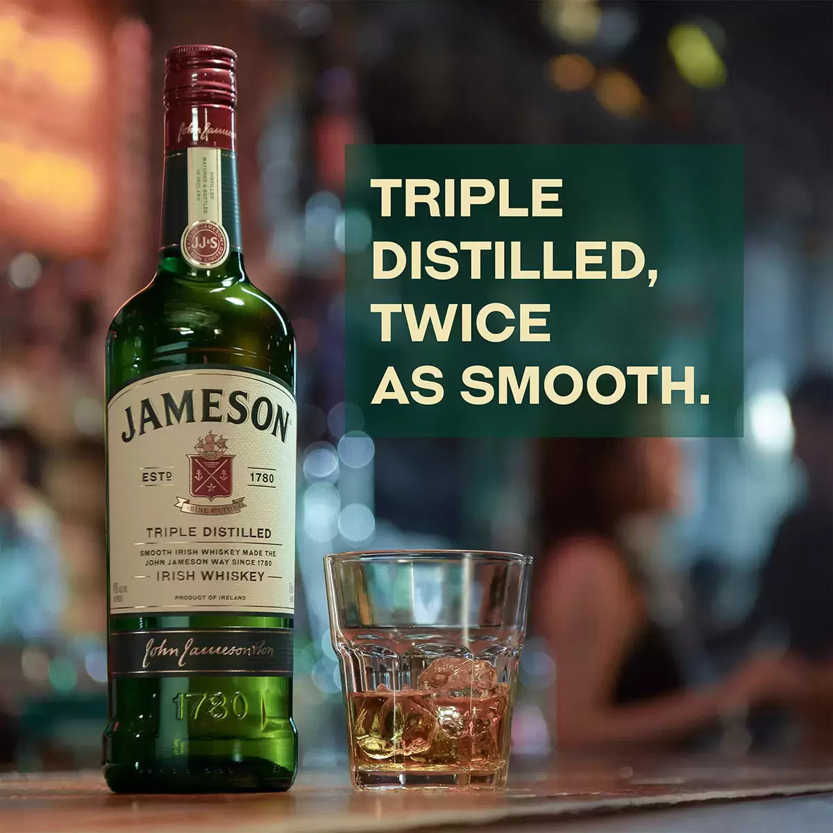 Jameson Irish Whiskey, 1L – perfect for sipping or mixing in cocktails