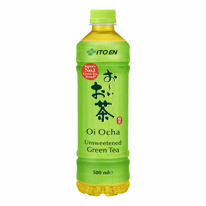 Unsweetened green tea drink in 500ml bottles