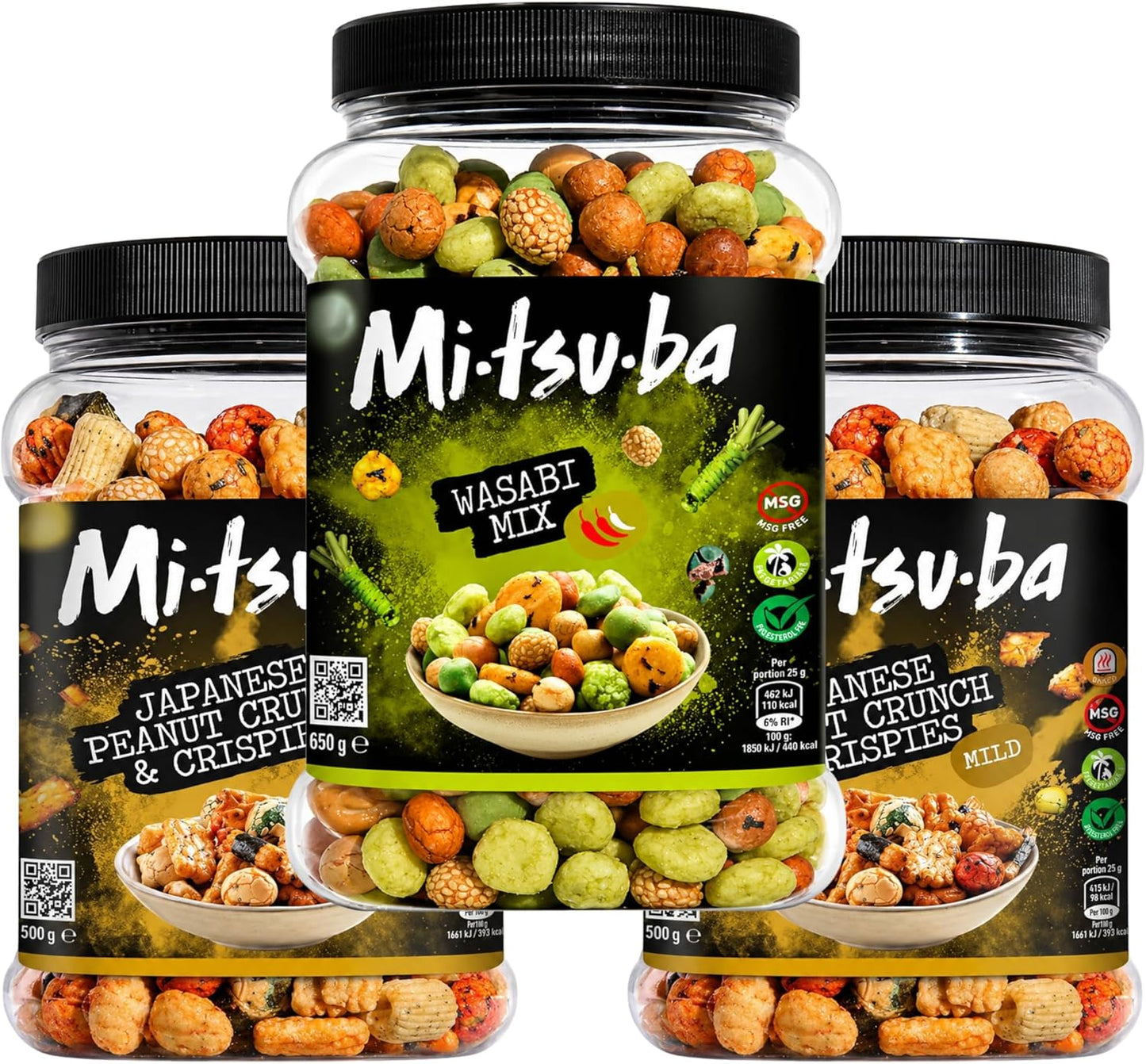 Wasabi snack mix with crunchy Japanese crackers