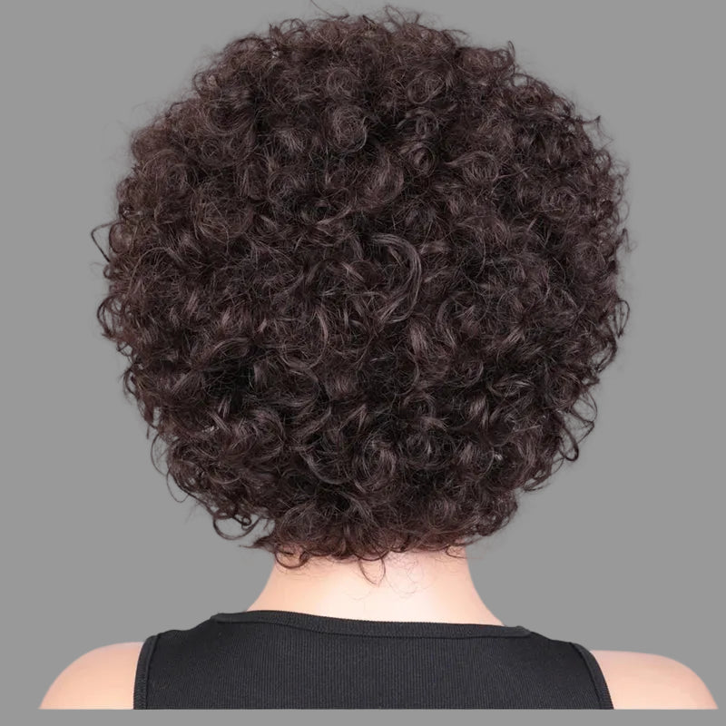 Kinky curly bob wig with natural realistic appearance