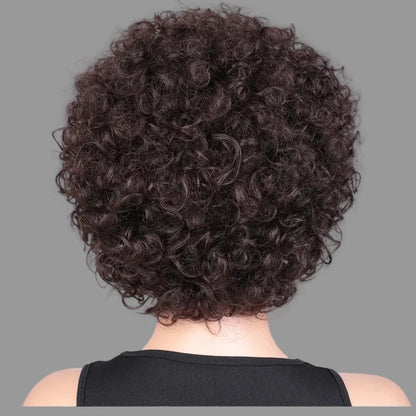 Kinky curly bob wig with natural realistic appearance