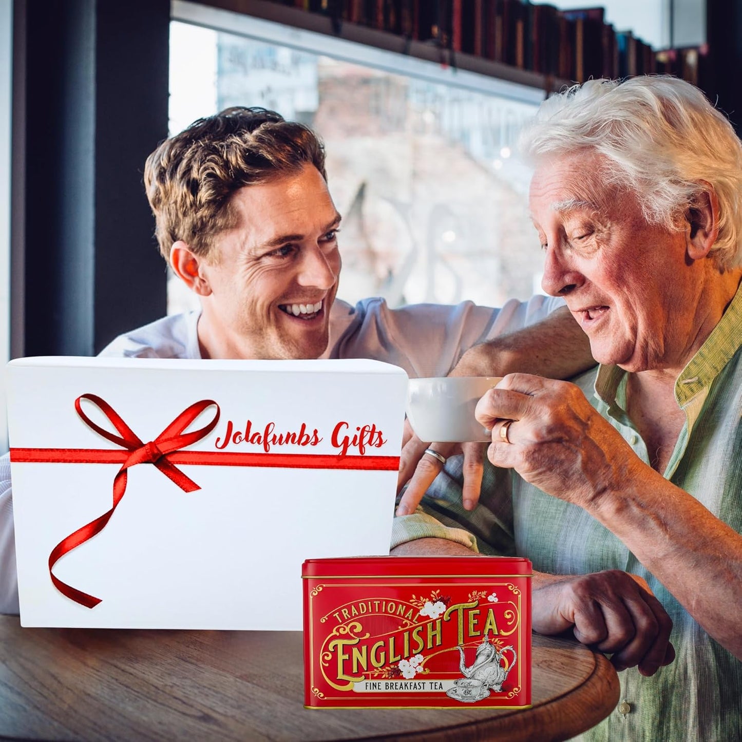 Afternoon tea gift set with English tea tin and biscuits