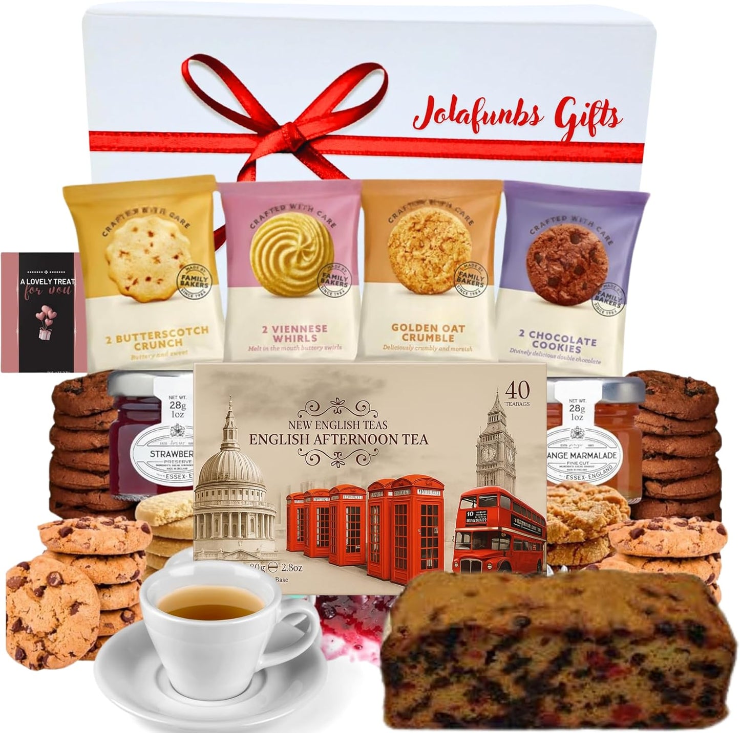 JOLAFUNBS British tea hamper with 40 premium teabags