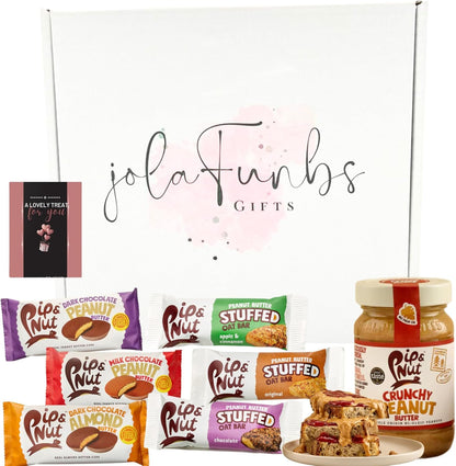 JOLAFUNBS Chocolate Hamper Pip and Nut gift box with assorted chocolates, nuts, and sweet treats