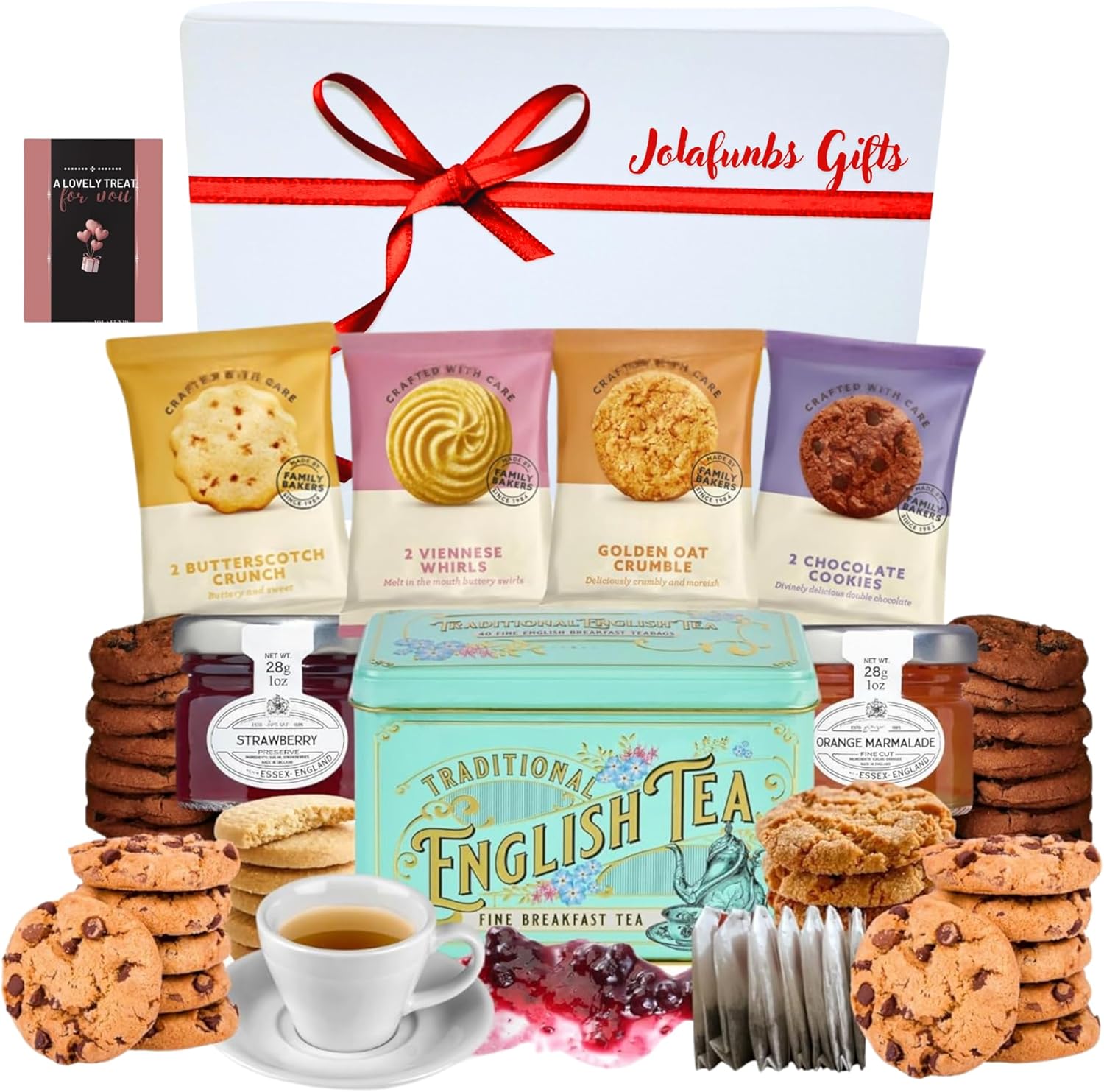 JOLAFUNBS English tea and biscuit gift hamper