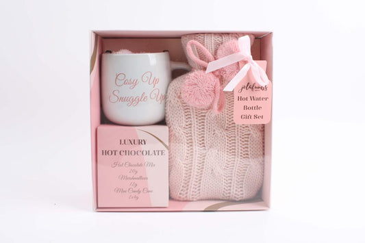 JOLAFUNBS Luxury Hot Water Bottle Pamper Gift Set with plush cover