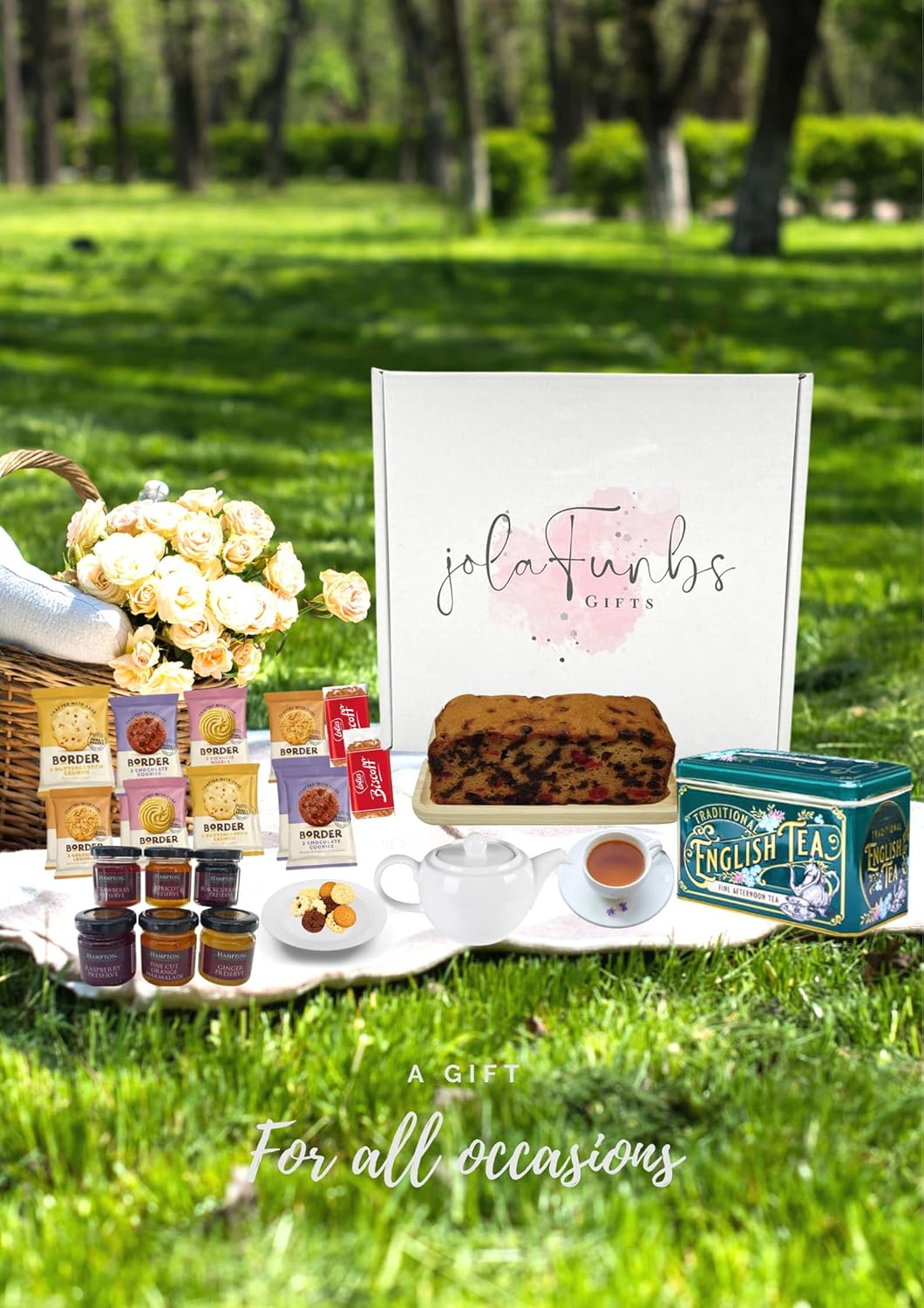 JOLAFUNBS tea time gift set with afternoon treats