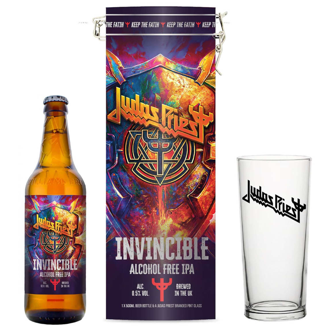 Judas Priest Alcohol Free Beer and Glass Tin Gift Set 500ml IPA