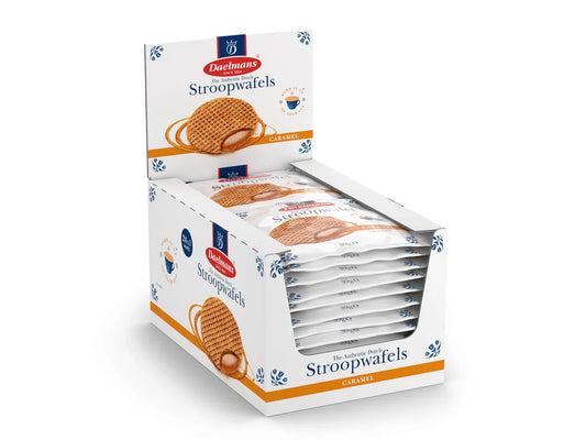 Jumbo caramel filled waffle biscuits individually wrapped for freshness