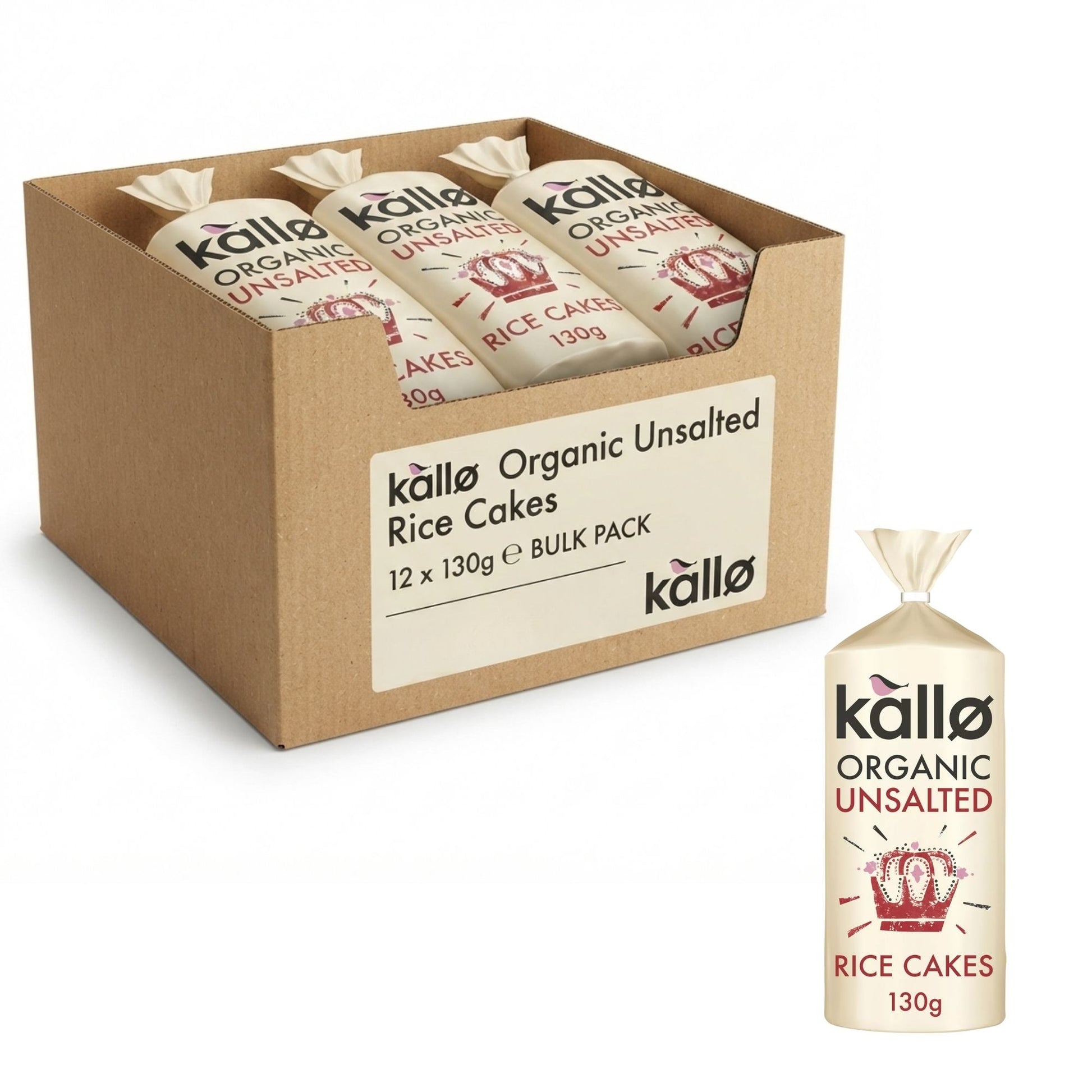 Kallo Organic Unsalted Rice Cakes 130g