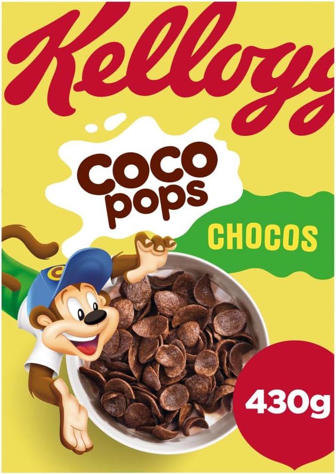kelloggs coco pops chocos chocolate cereal 430g crispy sweet breakfast treat