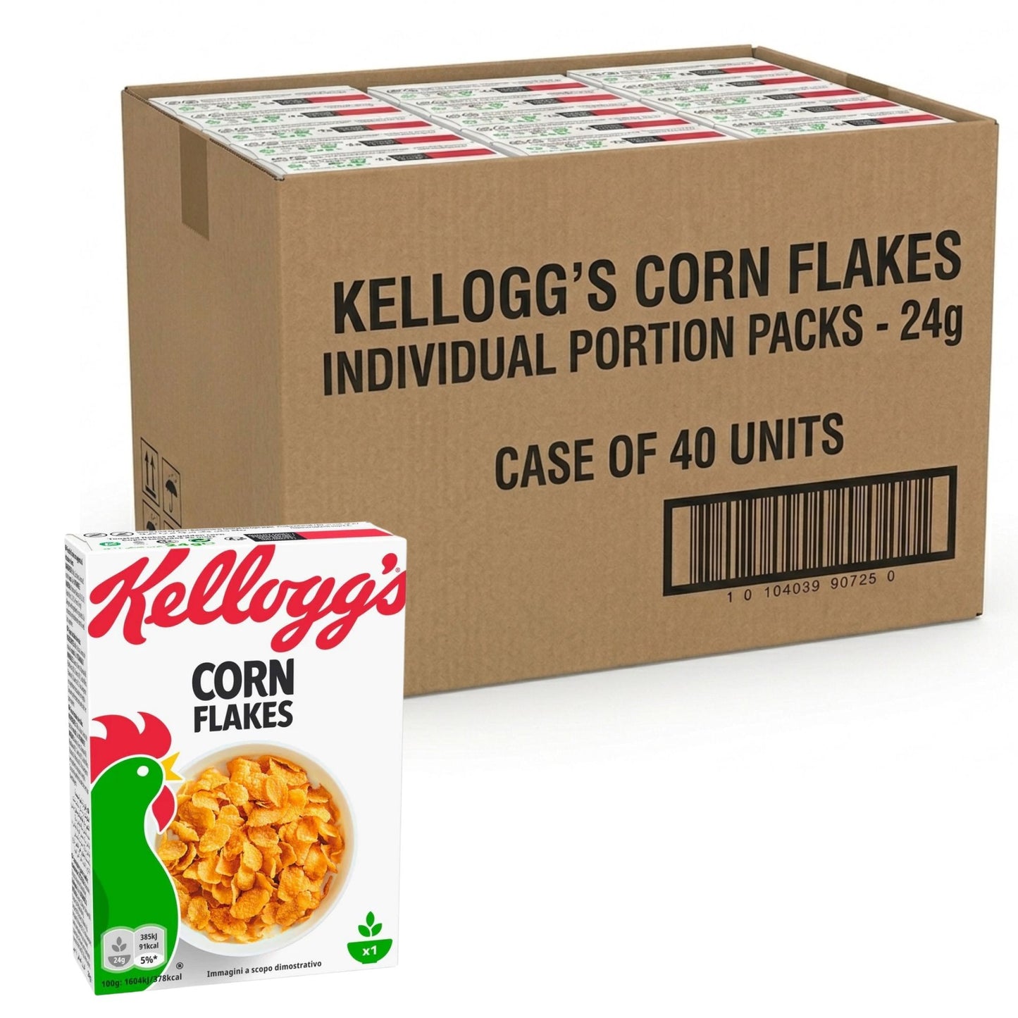 Kellogg's Corn Flakes 24g individual portion packs, pack of 40