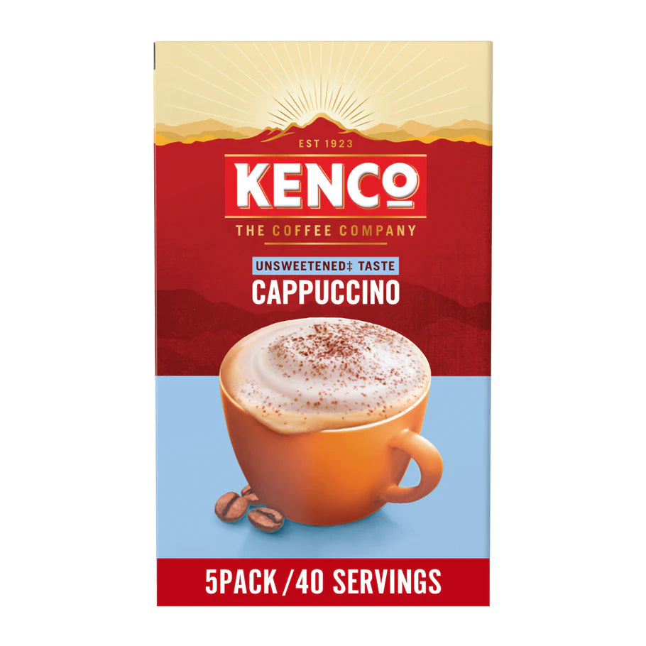 Healthy no added sugar Kenco Cappuccino Instant Coffee sachets