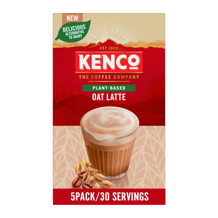 Creamy dairy-free oat latte made with Kenco Plant Based sachets