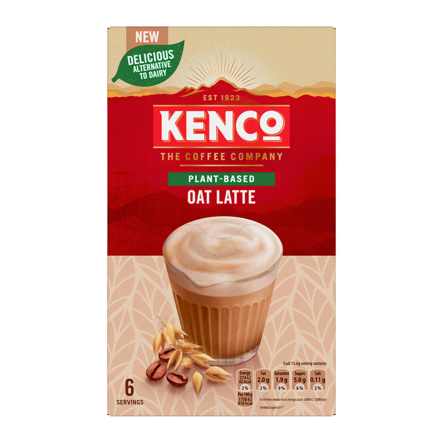 Bulk value pack of Kenco Plant Based Oat Latte Instant Coffee sachets