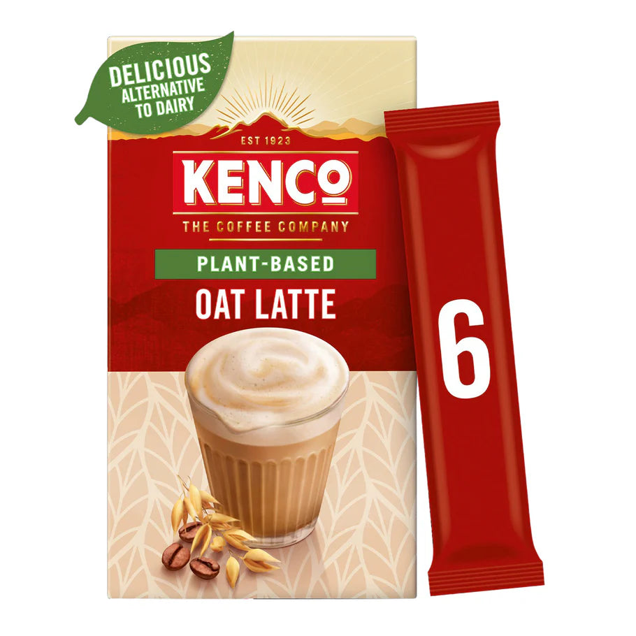 Convenient Kenco oat latte sachets for quick coffee on busy mornings