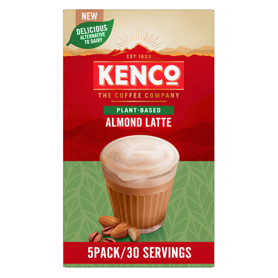 Kenco Plant Based Almond Latte vegan instant coffee sachets 5x6 pack