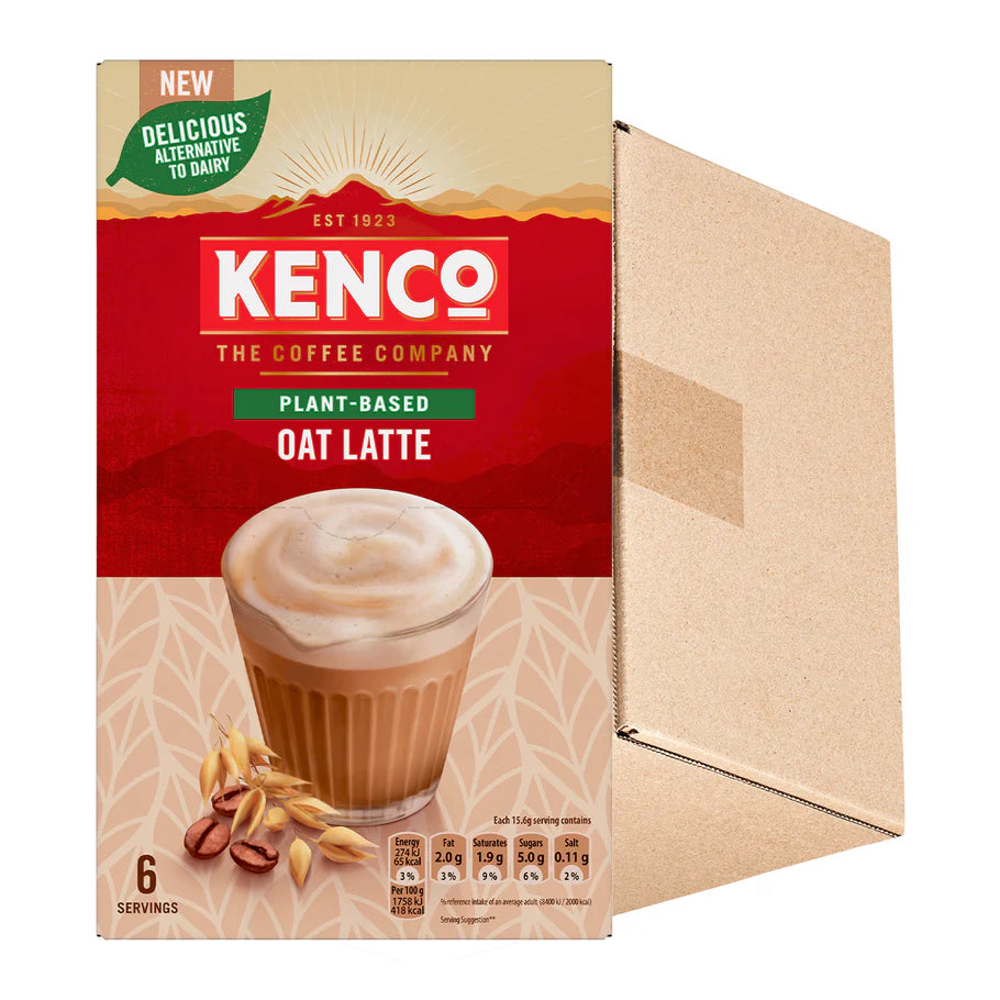 Barista-style plant-based oat latte with smooth frothy top