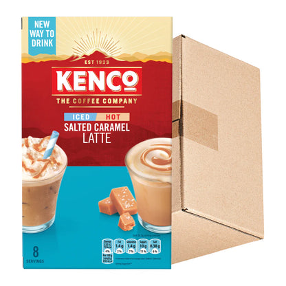 Bulk pack of Kenco Salted Caramel Latte instant coffee sachets 5x8