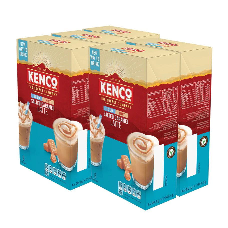 Kenco Salted Caramel Latte Instant Coffee Sachets for quick gourmet coffee