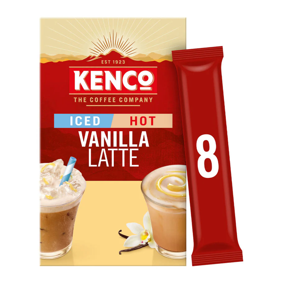 Creamy Kenco Vanilla Latte perfect for iced or hot coffee drinks