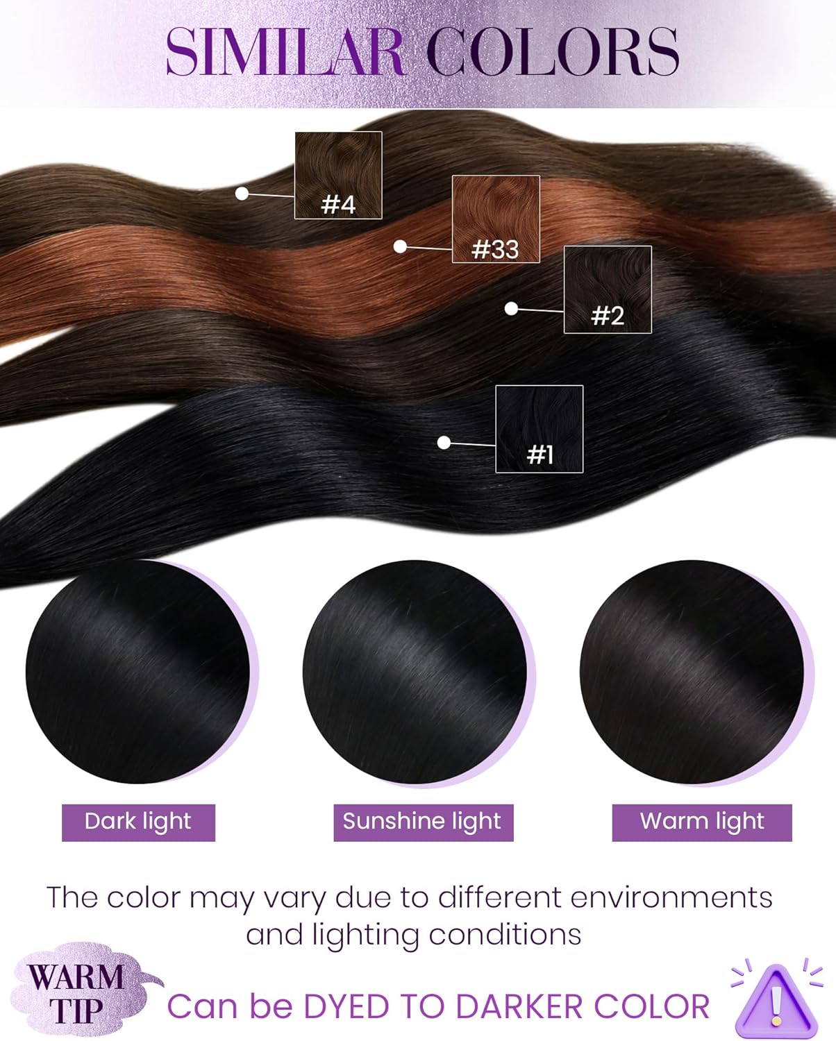 Heat fusion hair extensions in black straight style