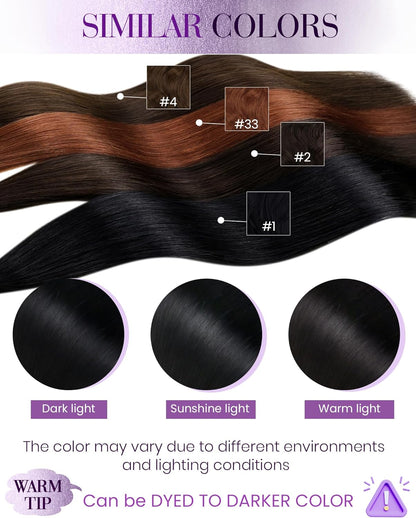 Heat fusion hair extensions in black straight style