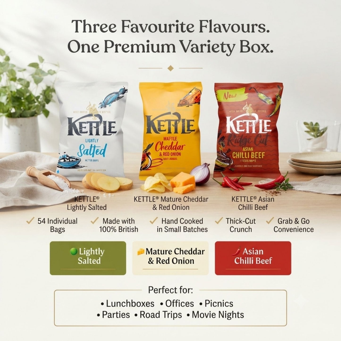 Mixed Kettle Chips variety pack