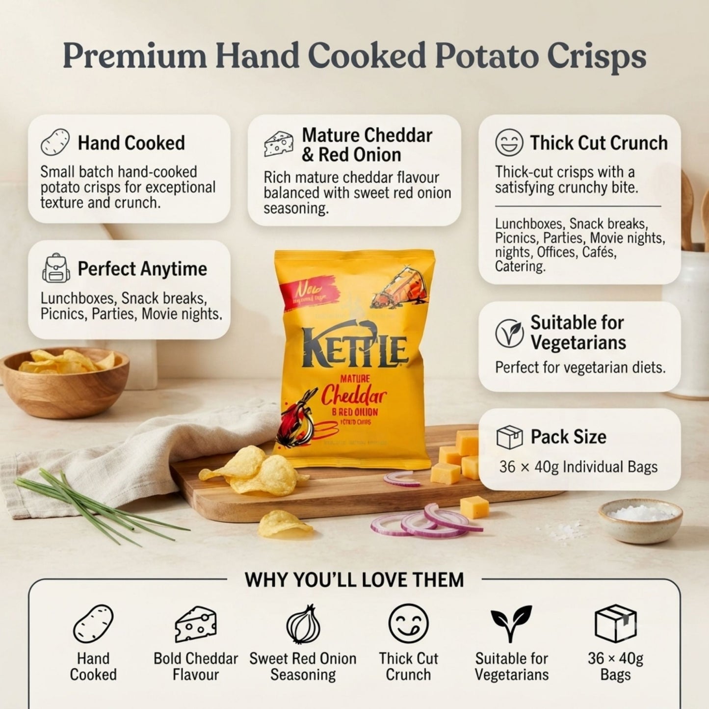 Hand cooked potato crisps