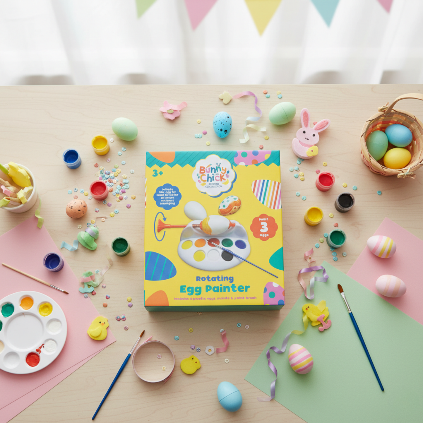 Mess-free rotating egg painting for Easter crafts