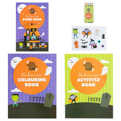 Halloween activity set with books, stickers and pencils