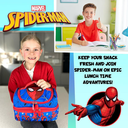 Cool boys’ lunch bag featuring Spider-Man character art