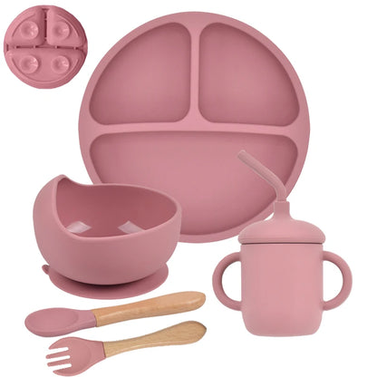 Kids silicone mealtime dishes set for toddlers
