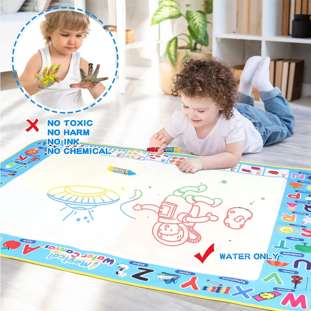 Reusable water drawing mat kids painting board 100x80cm design A