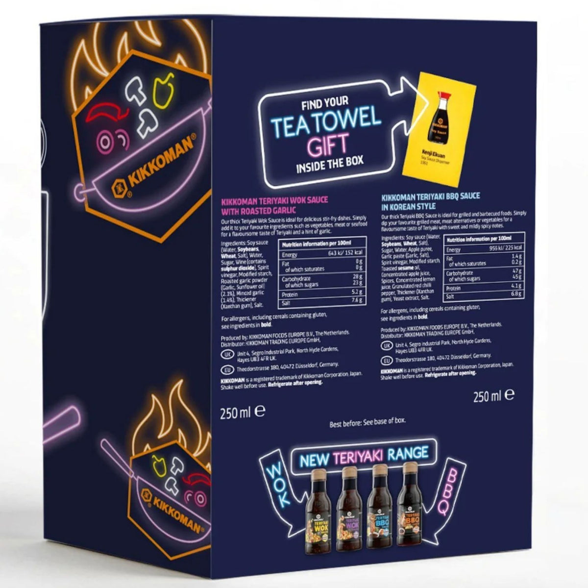 Kikkoman Teriyaki Gift Set with dark sauce bottles visible