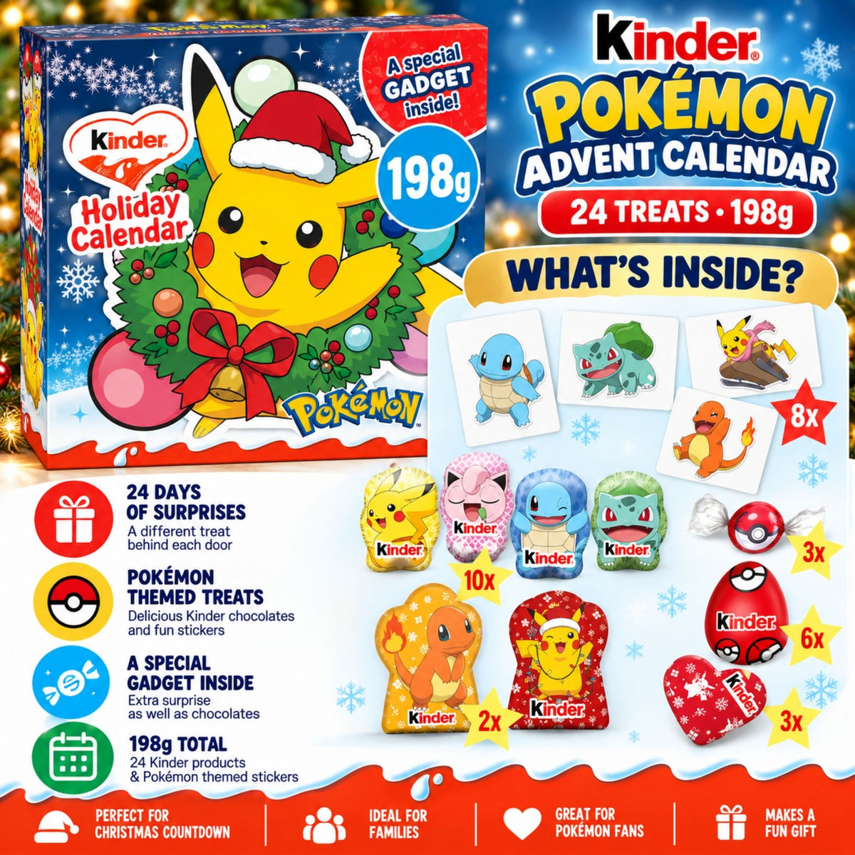 Kinder Pokémon Holiday Calendar 2026