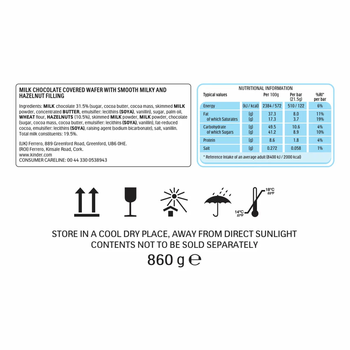 Multipack of Kinder Bueno Classic chocolate bars