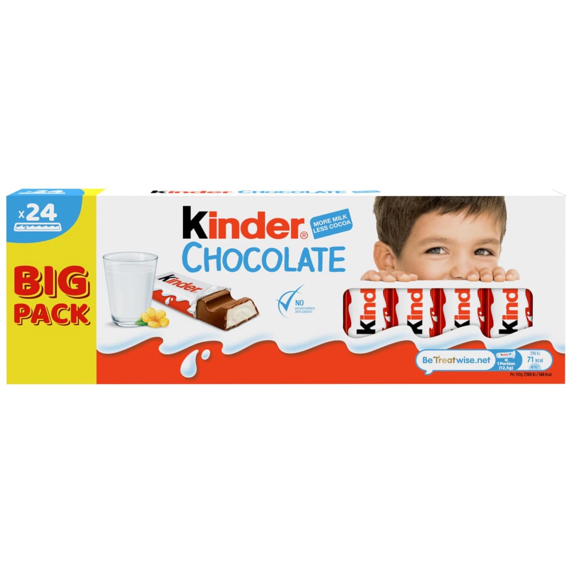 Kinder Chocolate Bars 24 pack with creamy milk centre