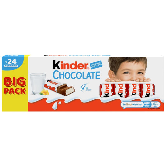 Kinder Chocolate Bars 24 pack with creamy milk centre