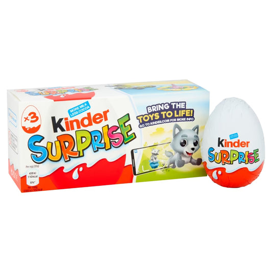 Kinder milk chocolate egg with creamy white lining and toy inside