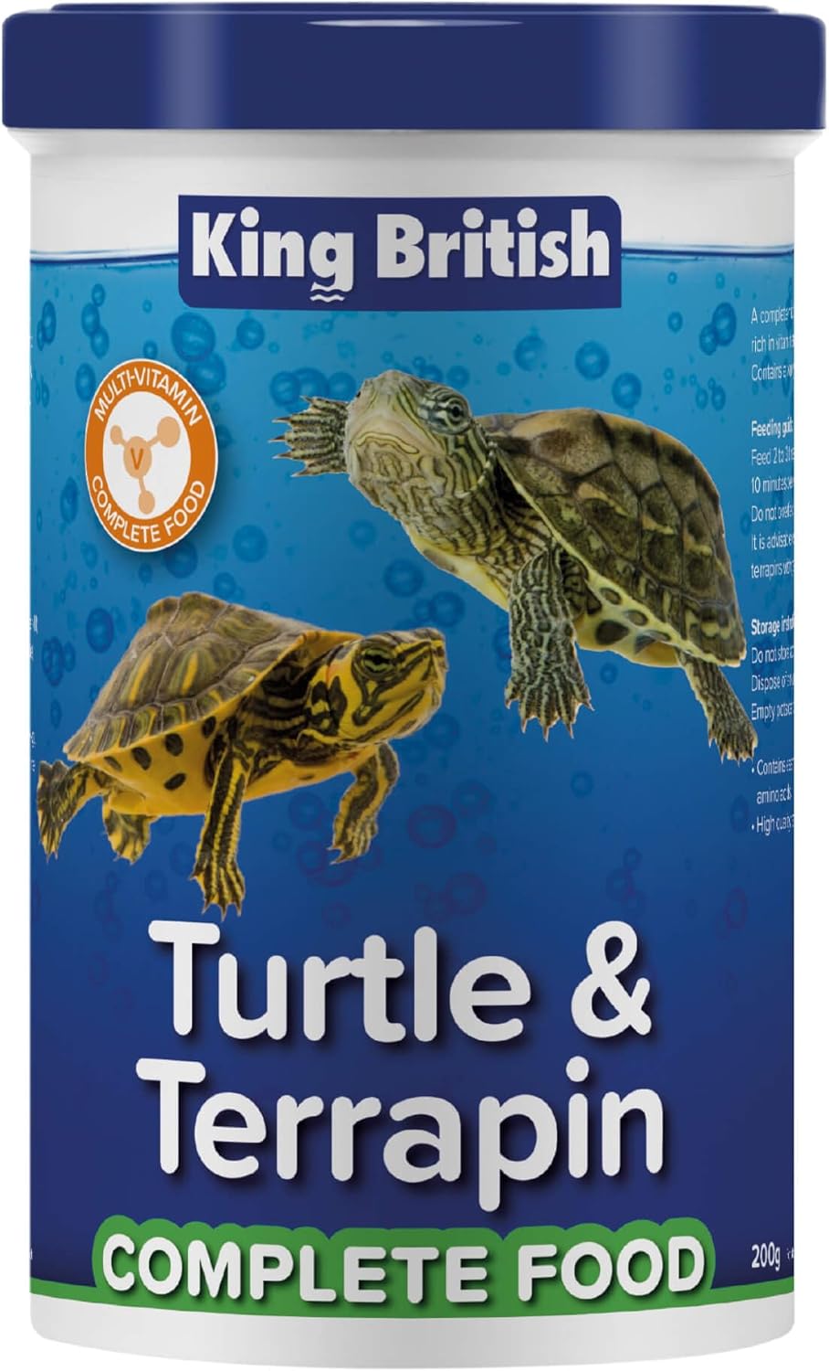 King British turtle and terrapin food complete mix 200g tub