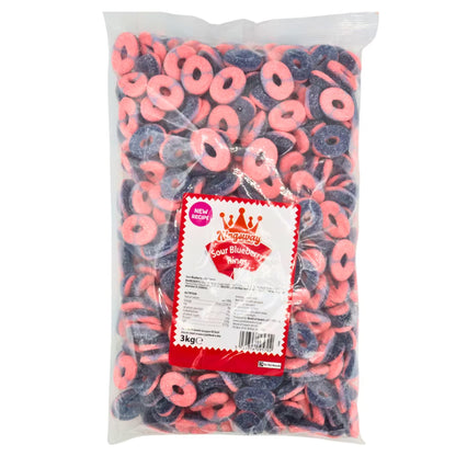 Bulk Sour Jelly Rings – Blueberry Flavour 3kg