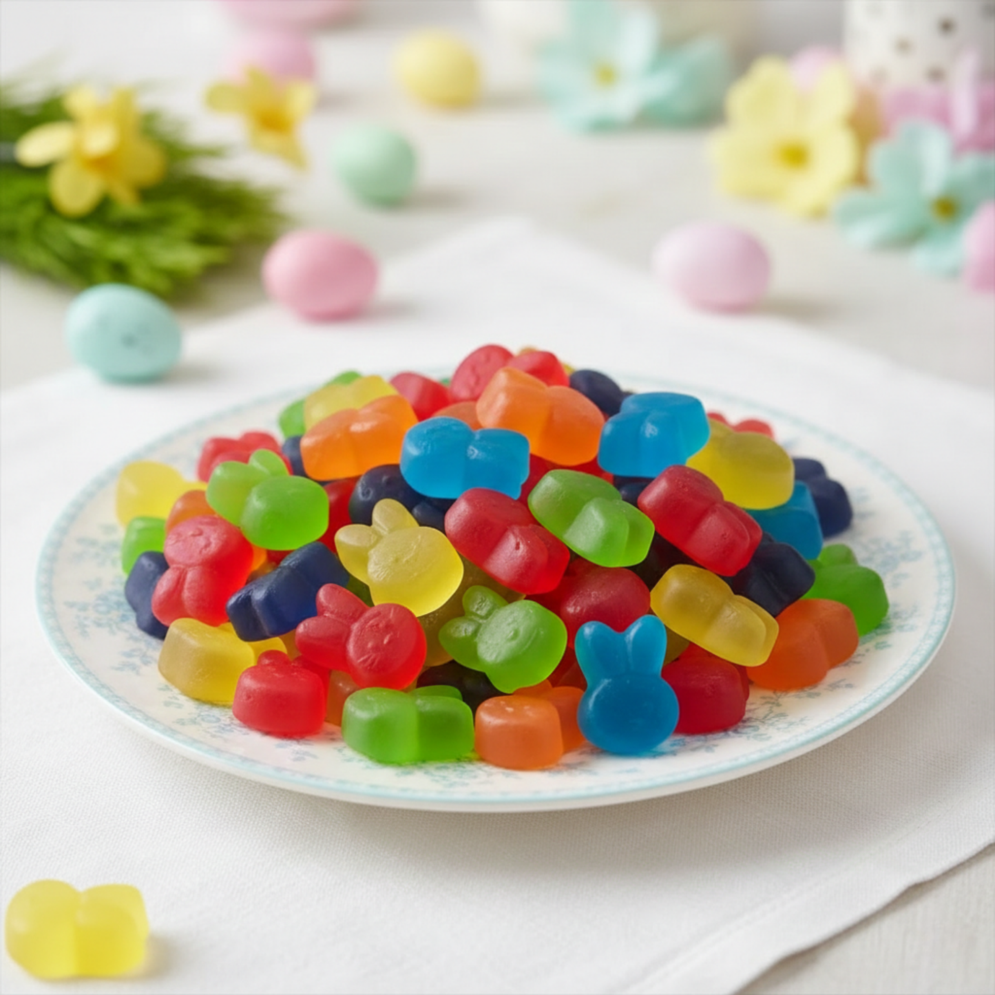 Fruit flavoured candy with playful bunny shapes